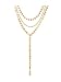 Boosic Coin Chain Lariat Choker Gold Disc Pendant Necklace with White Cyrstal