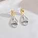 MUYAN Two Tone Statement Dangle Earrings for Women Trendy Hammered Drop Earrings Fashion Jewelry