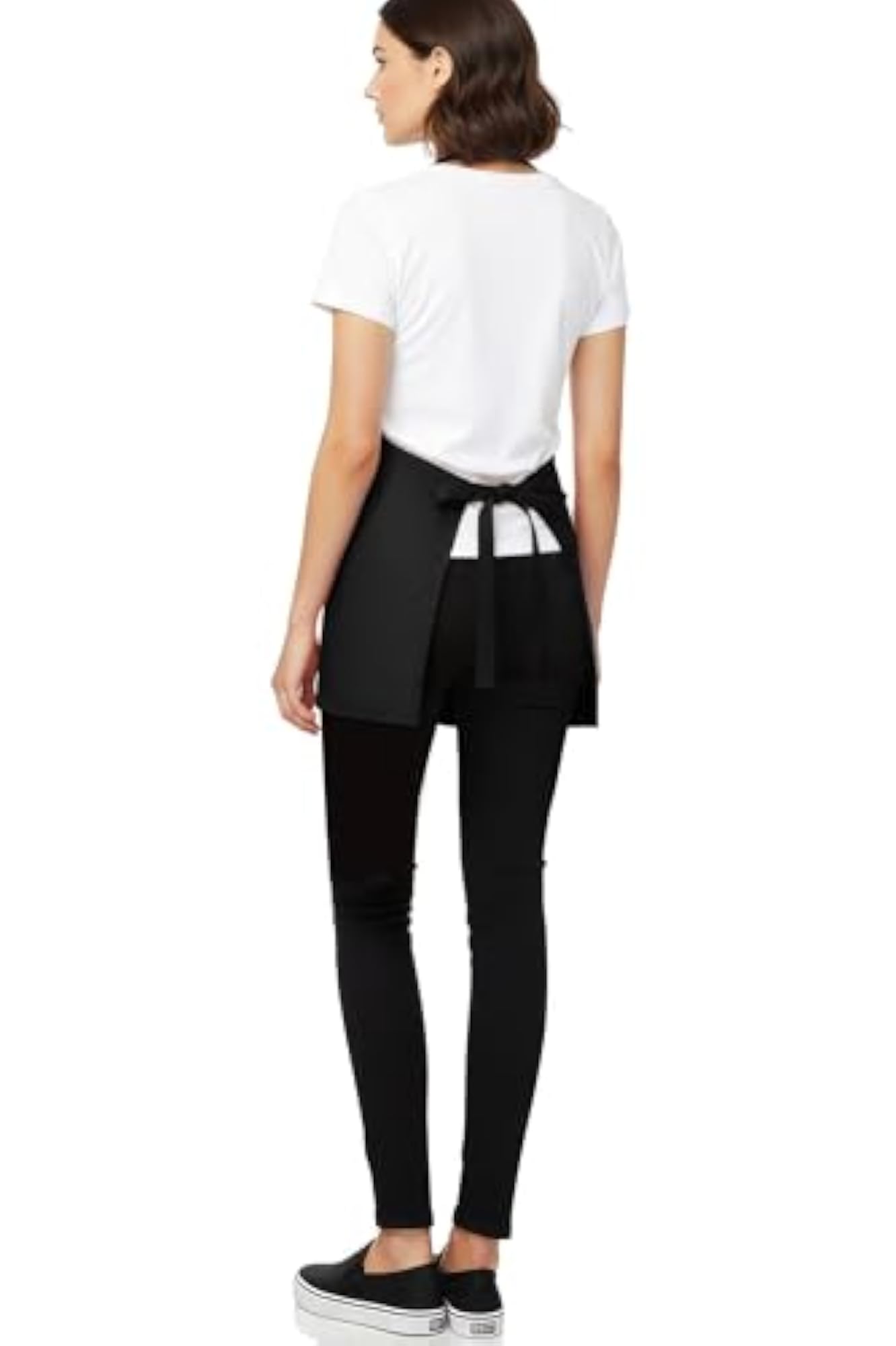4 Pack Waitress Aprons with 3 Pockets, Black