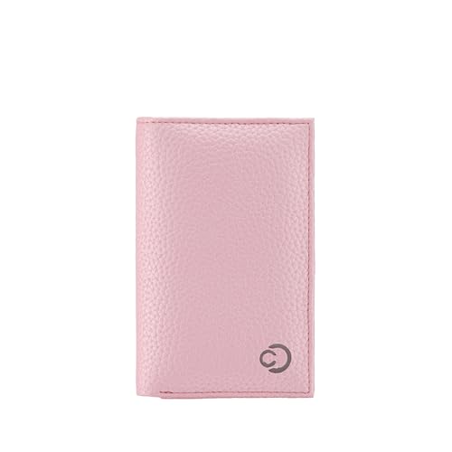 Image of Caprese Monique Small Textured Bifold Wallet for Women | Compact Handheld Purse with 6 Card Holder Slots | Slim Designer Wallet with Secure Snap Button & Zippered Coin Pocket (Soft Pink)