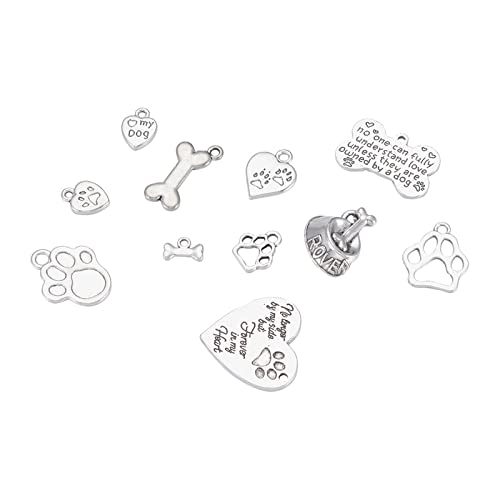 Kitbeads 20Pcs Tibetan Puppy Charms Mixed Styles Pet Theme Charms Cute Animal Dog Charms For Jewelry Making Bracelets Necklace Bulk #TOP5