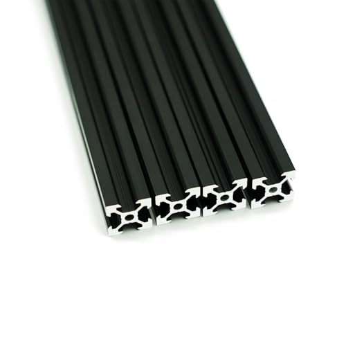 Iverntech 4pcs 200mm 2020V Type Black European Standard Anodized Linear Rail Aluminium Profile Extrusion for DIY 3D Prin