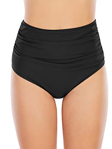 American Trends High Waisted Bikini Bottoms Ruched Tummy Control Swimsuits Bottoms Sexy Swim Bottom Bathing Suits for Women2