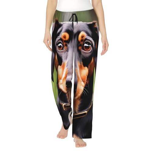 Pantalon de pyjama respirant femme EdWal imprimé chien Teckel coupe fluide S à 3XL