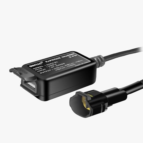 Image of SIMTAC RAPIDRIDE Quick Charger 3.0 with Universal Fitment For Bikes & Scooters, With USB Type A, Black