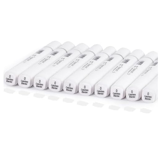 Liulich 10Pcs Alcohol Markers Pure Color Series,T6 Upgrade Dual Tip Art Solid Color Markers Set for Adults Beginner Drawing Sketching DIY Crafts (Colorless Blender)
