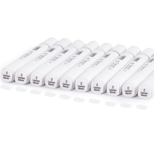Liulich 10Pcs Alcohol Markers Pure Color Series T6 Upgrade Dual Tip Art Solid Color Markers Set for Adults Beginner Drawing Sketching DIY Crafts (Colorless Blender)