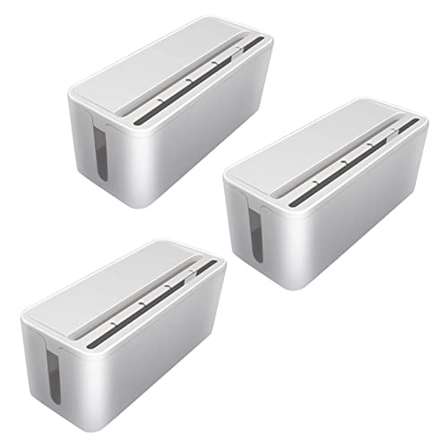 Bsowte 3X Caja de Gestión de Cables, Caja de Cachecable para Organizador de Cables ABS, Líneas Eléctricas De Computadora