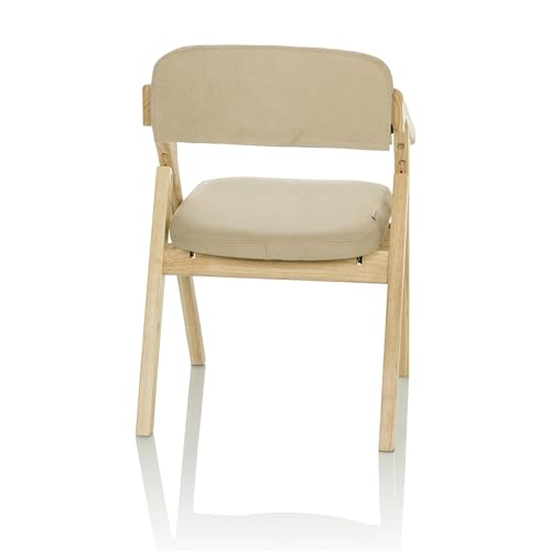 hjh OFFICE Holz-Klappstuhl gepolstert SCANDIO Besucherstuhl Faltstuhl aus Holz klappbar, bis 120 kg, Beige, 729443