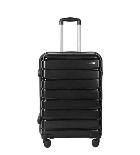 Image of Teakwood Leathers 65 CM 8 Wheels Trolley Bag, Hard Cabin Trolley, 360 Degree 8 Rotating Wheel (65 CM, Black)