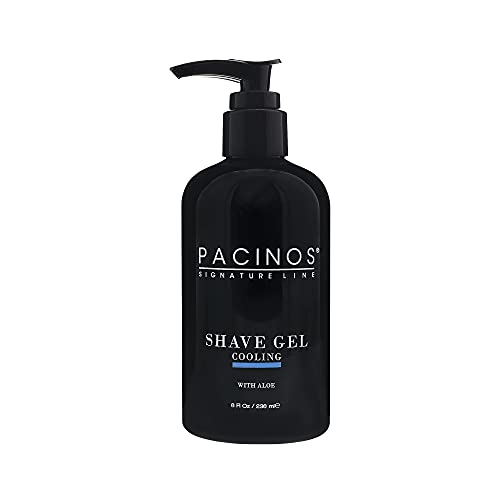 Pacinos Shave Gel, Cooling Aloe Vera Pre-Shave that Moisturizes and Lifts Hair Follicles for Extreme Glide and a Smooth Shave, Prevents Skin Irritation and Leaves Skin Refreshed, 8 oz