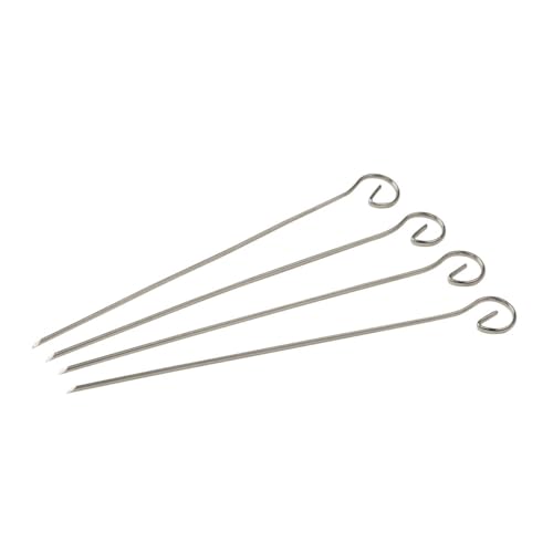 Fackelmann 56701 Lot de 4 brochettes pour Barbecue, Acier Inoxydable, 21 cm