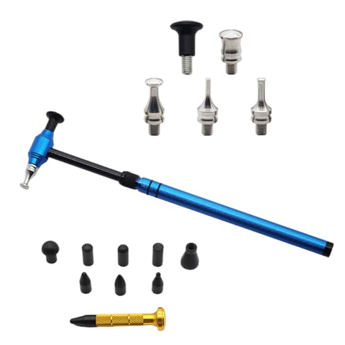 Fhkpsqkcn Juego de martillo de reparación de carrocería y bolígrafo adecuado para trabajos de carrocería sin costuras fijación rápida restauración aluminio