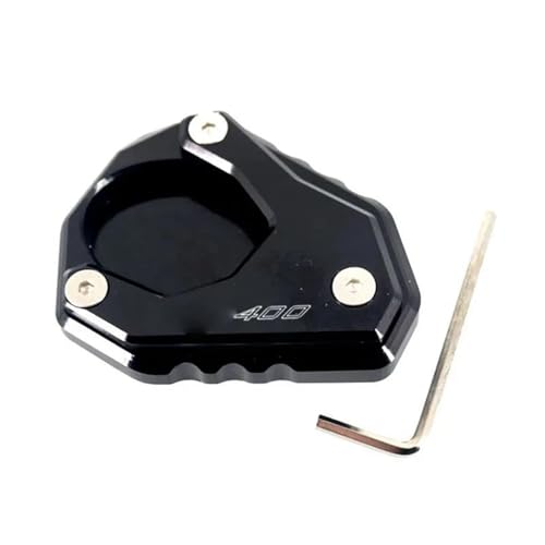 Plaque béquille moto Ninja 400 stationnement sécurisé sur herbe et bitume chaud