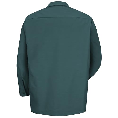 Image of Red Kap Men's Long Sleeve Industrial Work Shirt | Moisture Wicking Button Up, Wrinkle Resistance Fights Fading & Stains