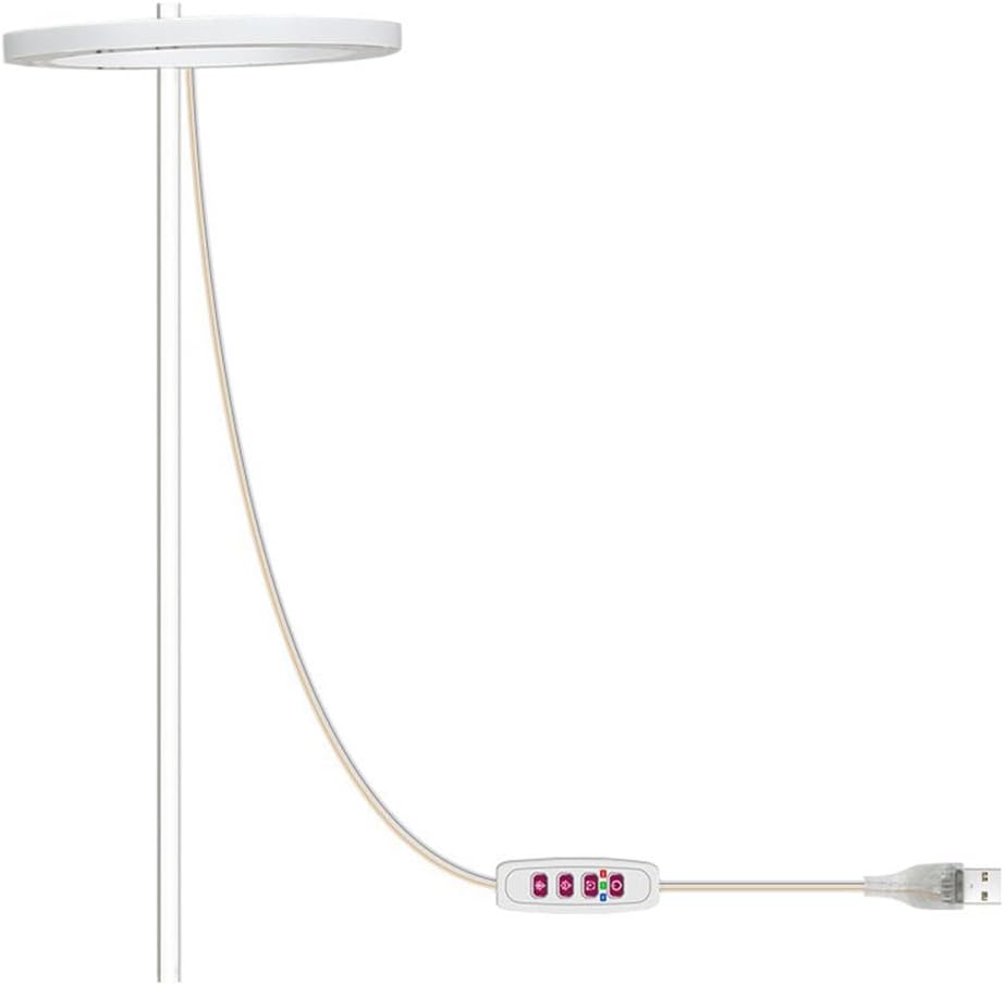 Dimmable Full Spectrum Grow Light for Indoor Plants, 360° for ring Lamp Design with Remote Control, Adjustable Brightness & Timer, Compatible with Pink/Red-Blue/Sunlight Modes, Single to Three Heads