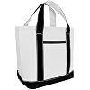 DALIX 14" Mini Small Cotton Canvas Party Favor Wedding Gift Tote Bag in Black