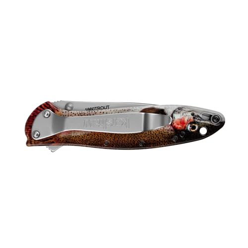 Image of Kershaw Leek, BlackWash Pocket Knife (1660BLKW); 3 Sandvik 14C28N Steel Blade, 410 Stainless Steel Handle, BlackWash Finish, SpeedSafe Assisted Open, Frame and Tip Locks, Reversible Pocketclip; 3 OZ