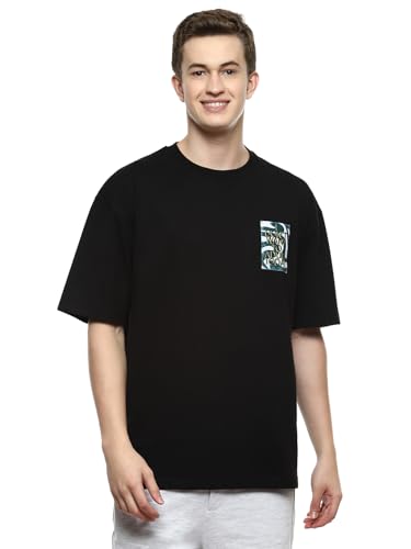 Image of hummel Steeze Men's Oversize Fit, Drop Shoulder Crew Neck Graphic Print Casual T-Shirt