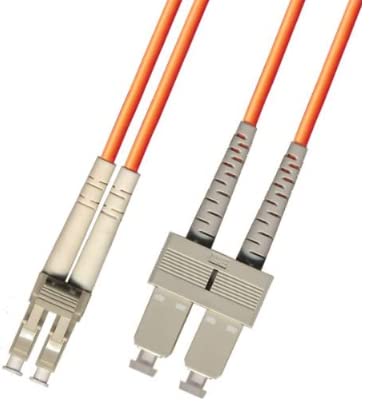 50 Meter Multimode Duplex Fiber Optic Cable (62.5/125) - LC to SC - Orange
