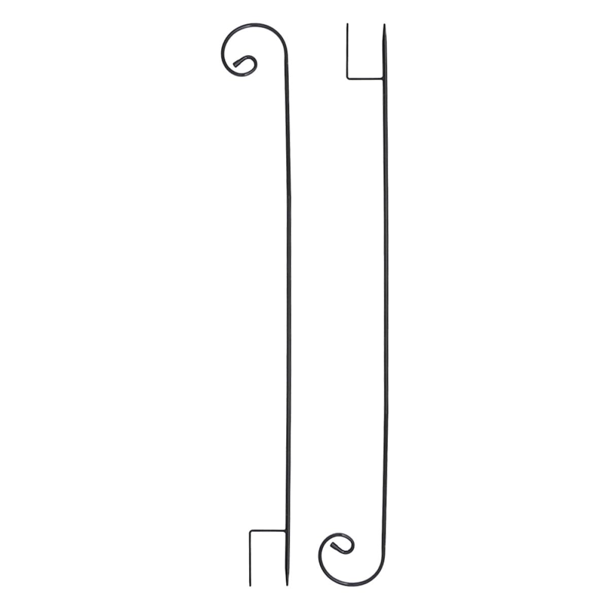 Crochets en Fer Noir Antirouille, Détachables et Robustes, Lot de 2 pour Suspendre des Pots de Fleurs et Lanternes Solaires en Extérieur sur Balcon ou Pelouse