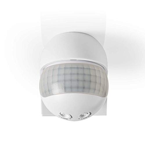 qwyeuro détecteur de mouvement infrarouge, ip44 led, portée intérieur/extérieur ip44,230 v max.12 m/180 °,800/400 w (blanc)