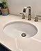 AMASHEN 18 Inch Vessel Sink Oval Undermount Bathroom Sink Ceramic Vanity Sink with Overflow, White UB-11