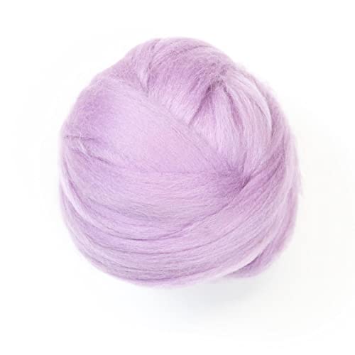 Kondoos Ovillo de lana natural de colores, 236 g, la mejor lana para fieltro con aguja, fieltro húmedo, manualidades y hilado, color lavanda