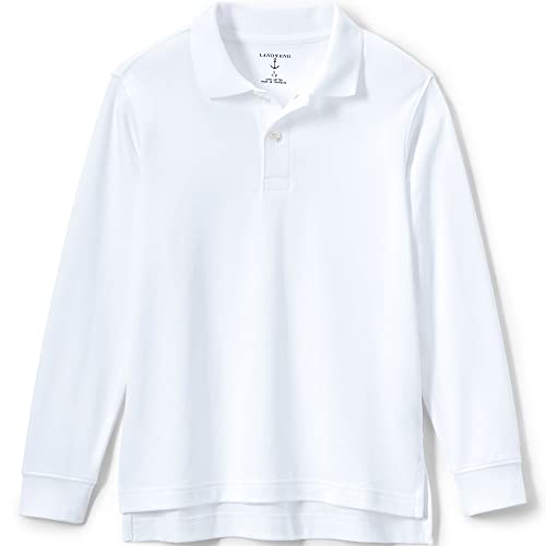 Lands' End School Uniform Kids Long Sleeve Interlock Polo Shirt