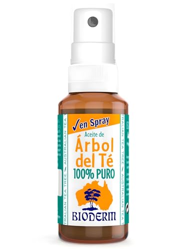Spray Árbol de Té Puro 100% | Árbol de Té para Piojos, Picaduras Insectos, Hongos Uñas, Acné | Aceite de Melaleuca alternifolia Auténtico Australiano | Tea Tree Oil 30 ml Bioderm Tongil