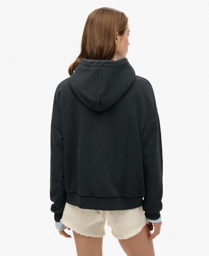 Superdry, Sweats VL Metallic Relaxed Hood, W2012437A, Mid Amp Black, 8, Woman, NIÑO