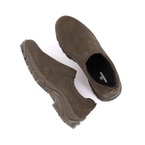 Image of Men's Leather Slip-on Shoes, Lightweight Comfortable Versatile Stylish Loafers with Steel Shank