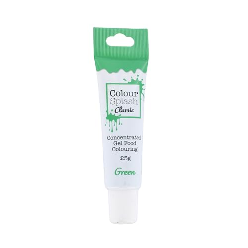 Colour Splash Food Colouring Gel | Green | Highly Concentrated Gels Easy To Use Squeezy Tubes Edible Ingredients Transform Plain Cakes Into Bright Eye-Catching Creations - Green 25g
