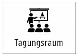 Tagungsraum – Aluminiumschild A4: 297x210mm – Mit Grafik und Text