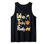 wtf wine turkey family divertente giorno del ringraziamento canotta