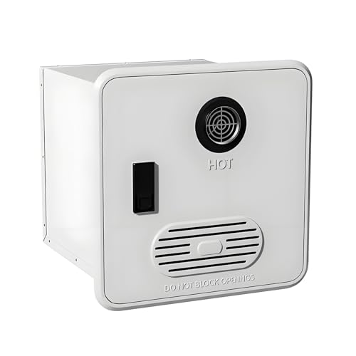 LYAYYDS Calentador de Agua a propano de 12 V CC para autocaravanas, sin Tanque, con Control Remoto, Compatible con Puertas de 38 x 38 cm, 55 000 BTU, Calentador de Agua a Demanda White