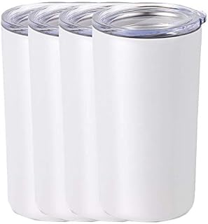 Gteller Double Wall 18/8 Stainless Steel Vacuum Slim Skinny Tumbler with Straw and lid, Insulated Travel Mug Keeping Beverage Cold and Warm (Black, 20oz)