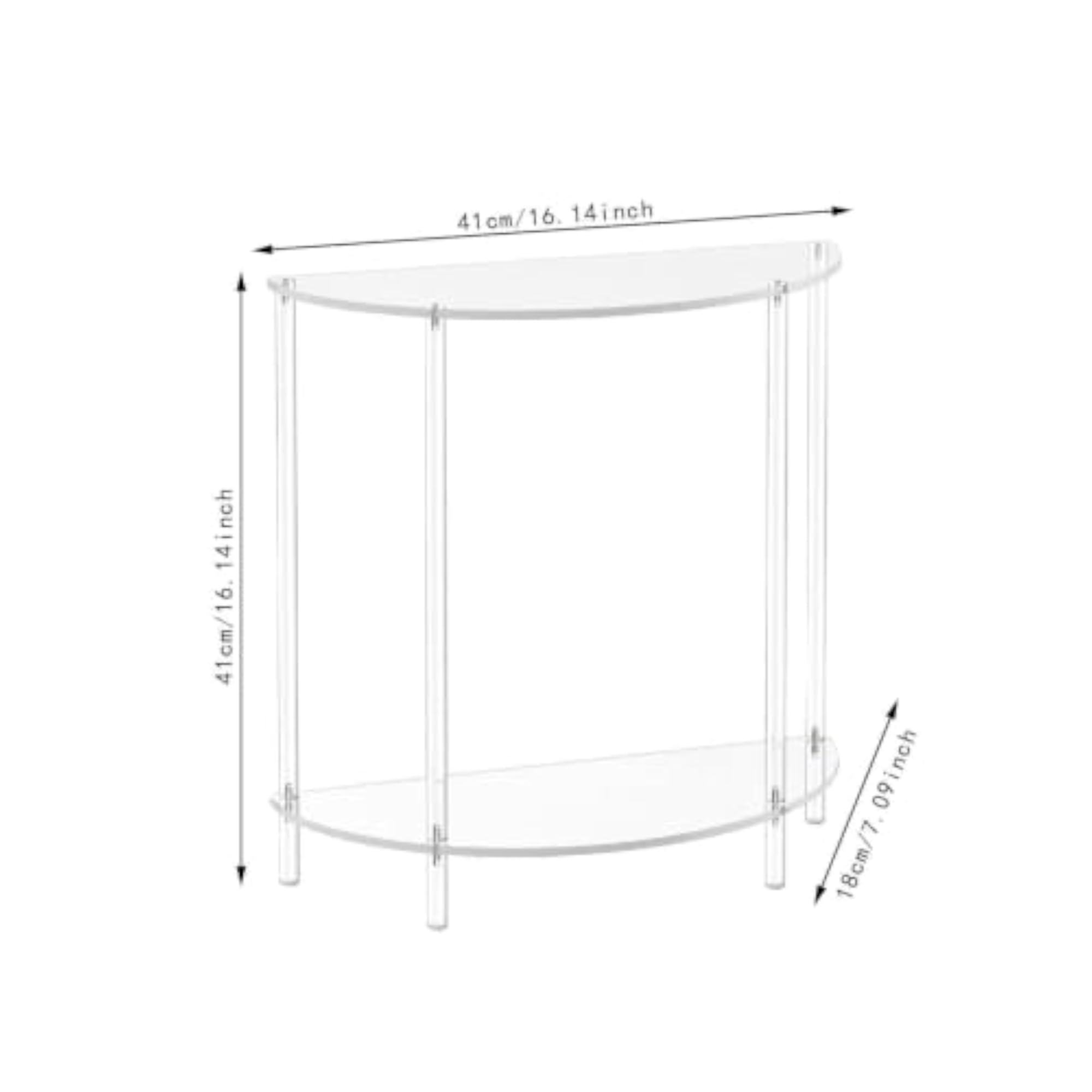 Acrylic Side Table for Small Space with Miniature Sofa