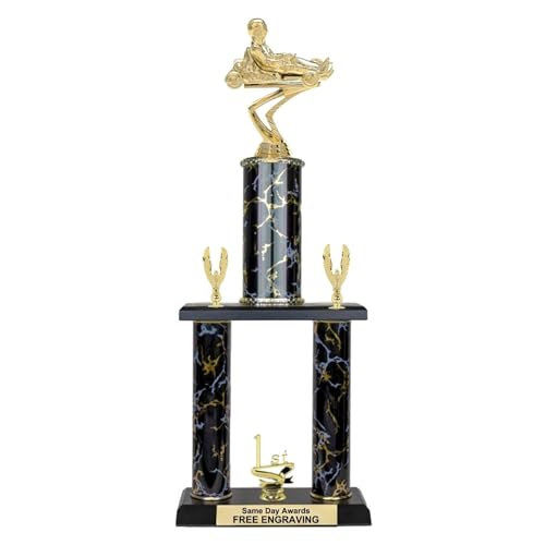 Same Day Awards Two Post Go Kart Champion Racing Trophy
