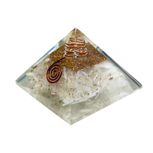 Image of Selenite Pyramid | 2-Inch | High-Vibration Crystal Pyramid for Energy Cleansing, Meditation, and Spiritual Growth|Ideal for Home Dcor