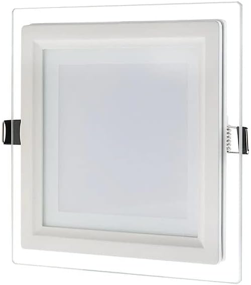 Neon Pop Made in London I Lumos (2 Pack) Glass Panel Warm White Square LED Recessed Flat Panel Downlight Ceiling Light with Drivers Included (watts, 18)