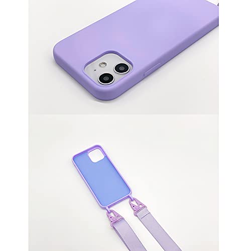 CQUUKOI Para iPhone 15, capa de telefone transversal com alça de ombro capa de silicone macio com co