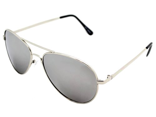 Silver Frame Mirror Lens Aviator 3-Pack w/Drawstring Sunglass Pouches2