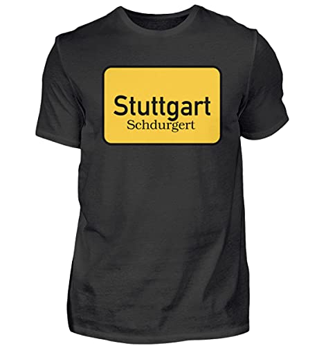 T-shirt Stuttgart homme noir 4XL en coton sur le thème souabe
