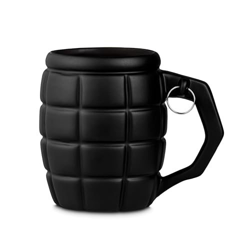 Froster Taza Granada Gigante - Negro, 790 ml, XXL, 3D Taza Grande con Forma de Granada de Mano Froster Taza Granada Gigante - Negro, 790 ml, XXL, 3D Taza Grande con Forma de Granada de Mano