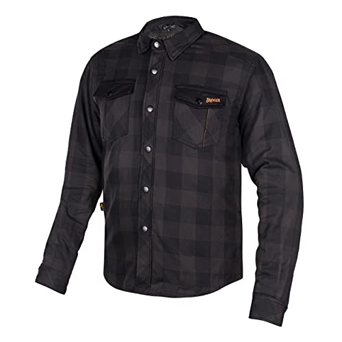 Shirt de Moto Rouge Alaska Noir Homme Veste Chemise Protection Motard