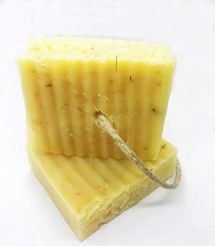 Natural Lemongrass Soap Bar, Cold Process Olive Oil Soap on a Rope, Antibacterial Soap, Handmade in the USA by Rope Soap (Pack of 3)