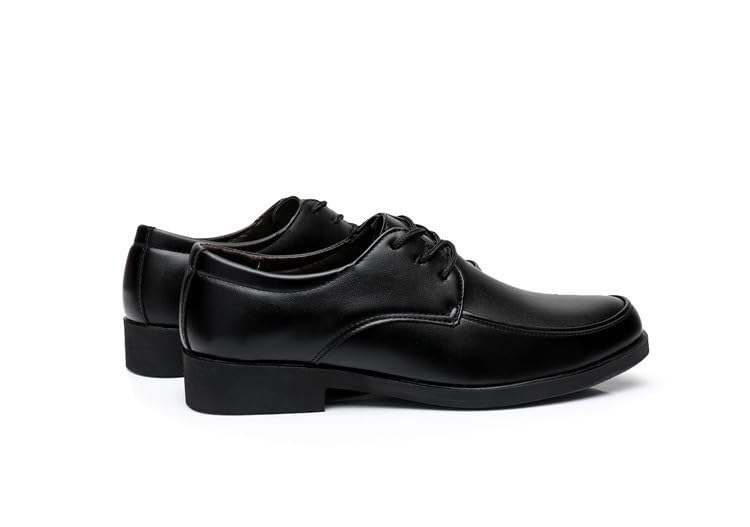 Dress Oxford Formal Shoes for Men Leather Lace-up Formal Shoes Slip Resistant Block Heel Round Toe Apron Toe Shoes for Business Anti-Slip3