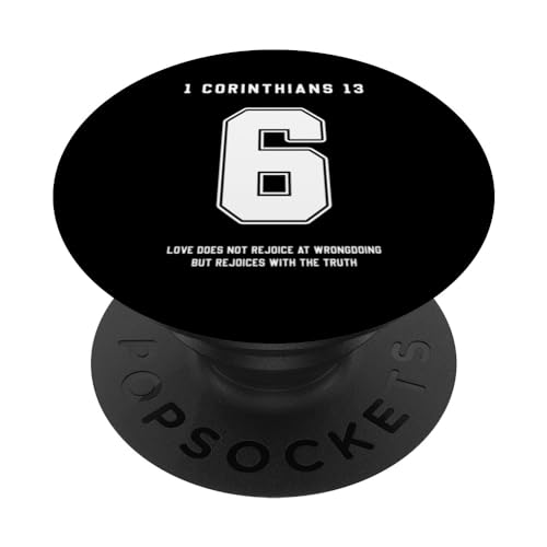 1 Corinthians 13:6 Bible Verse Team Sports Jersey Christian PopSockets Standard PopGrip
