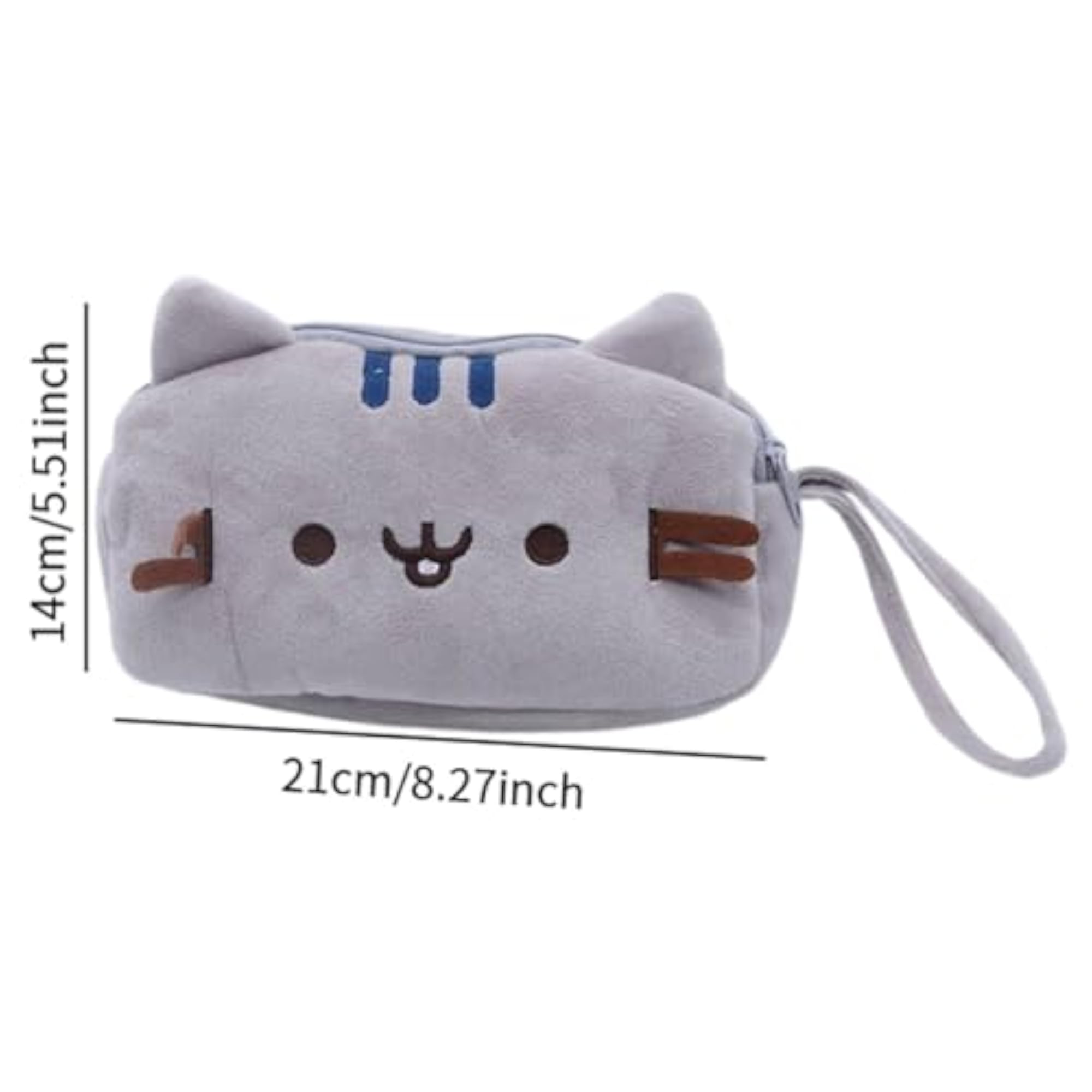 Plush Zipper Closure Pencil Case Portable Cosmetic Bag